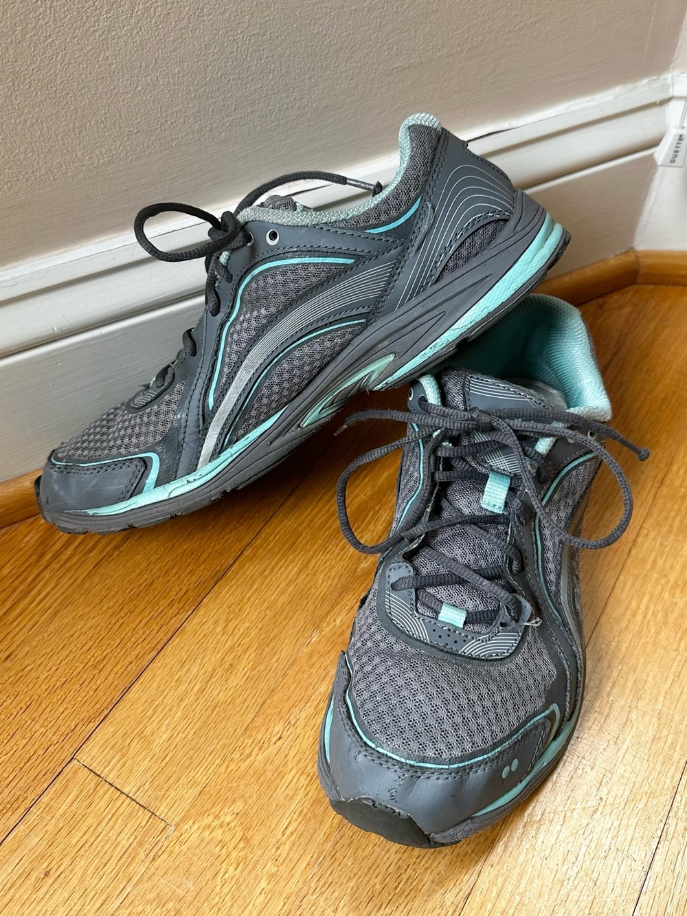 Ryka Sky Walk Aqua Gray Athletic Walking Sneakers